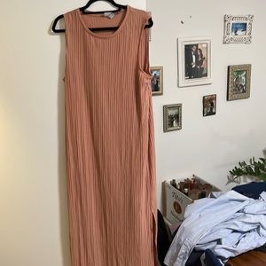 Women's Sleeveless Plisse Knit Dress - A New Day™ Blush L